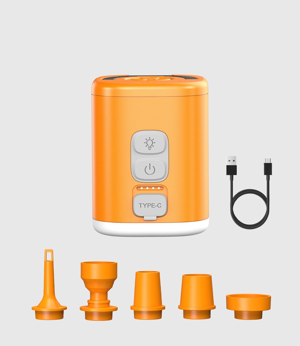 RoosCamp Air Master SL Elektrische Luchtpomp – Mini Campingpomp met Lamp en Muggenwerende Functie – 5.0 kPa – Voor Luchtbed en Slaapmat