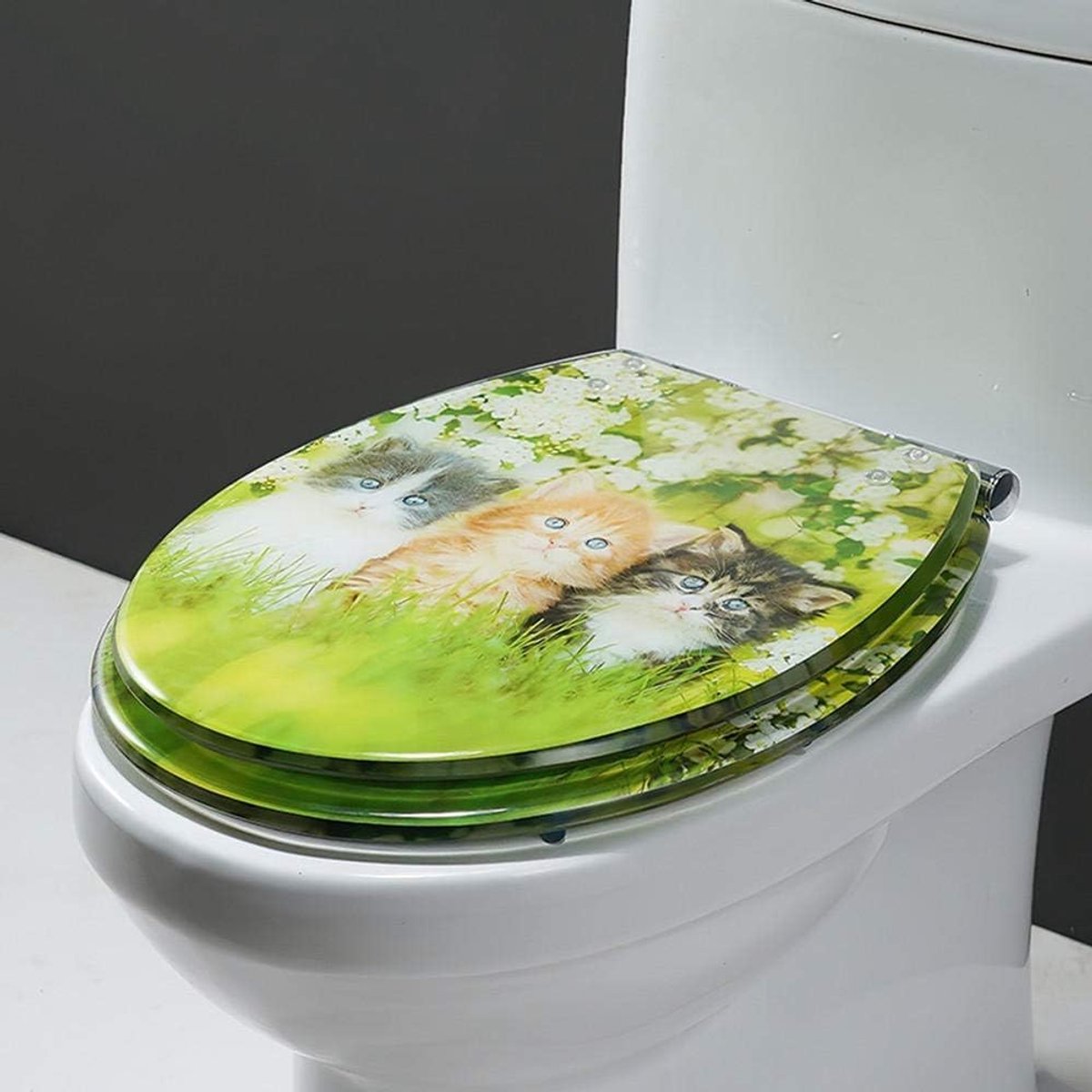 Toiletzitting - WC Deksel - Badkamer Vernieuwen - Antibacterieel Materiaal - L 36 cm XL 42 cm - Groen
