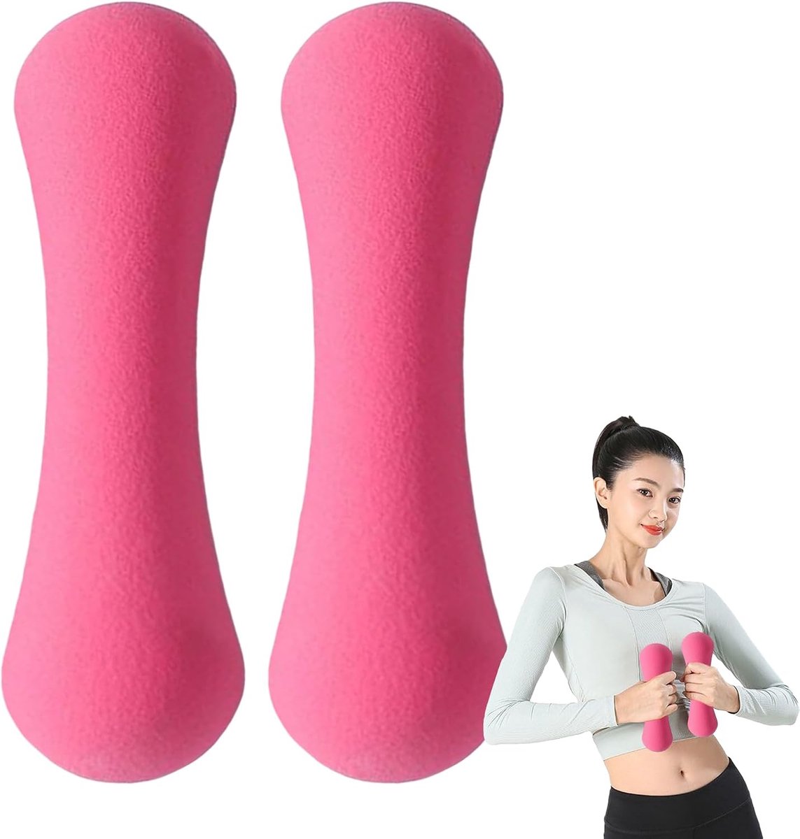Halter Set - Lichte Gewichten - Thuis Fitness - Ergonomische Grip - 0.5kg per stuk - Roze