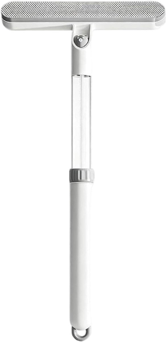 Raamschraper Telescoop - Raamwisser Borstel - Glas Reinigen - Uittrekbare Schacht - 53 cm - Wit