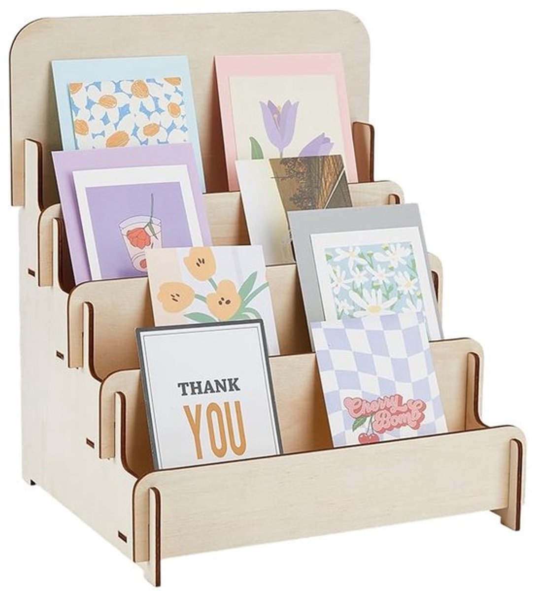 Wenskaartdisplay hout - Dailygoody-Standaard