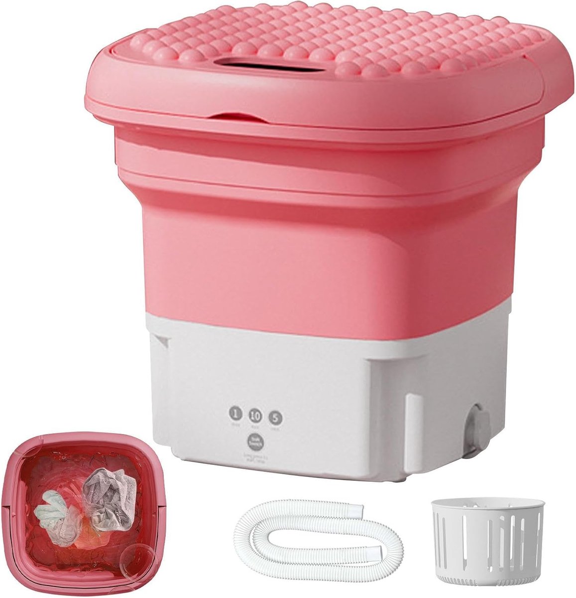 Opvouwbare wasmachine Draagbare mini Klein wasgoed reinigen Opvouwbaar ontwerp 2.8 liter inhoud Blauw