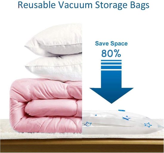 Vacuüm Compressie Opbergzakken - Vacuümzakken Ruimtebesparend - Kleding Opbergen - 100% Luchtdicht Waterdicht - 60x40cm - Transparant — afbeelding 5