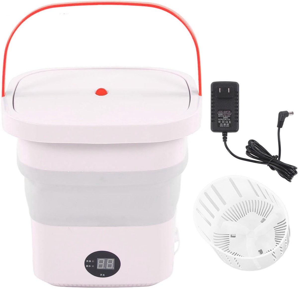 Mini wasmachine opvouwbaar Draagbare wasmachine camper Snel kleding wassen Ingebouwde droger 6 liter Groen