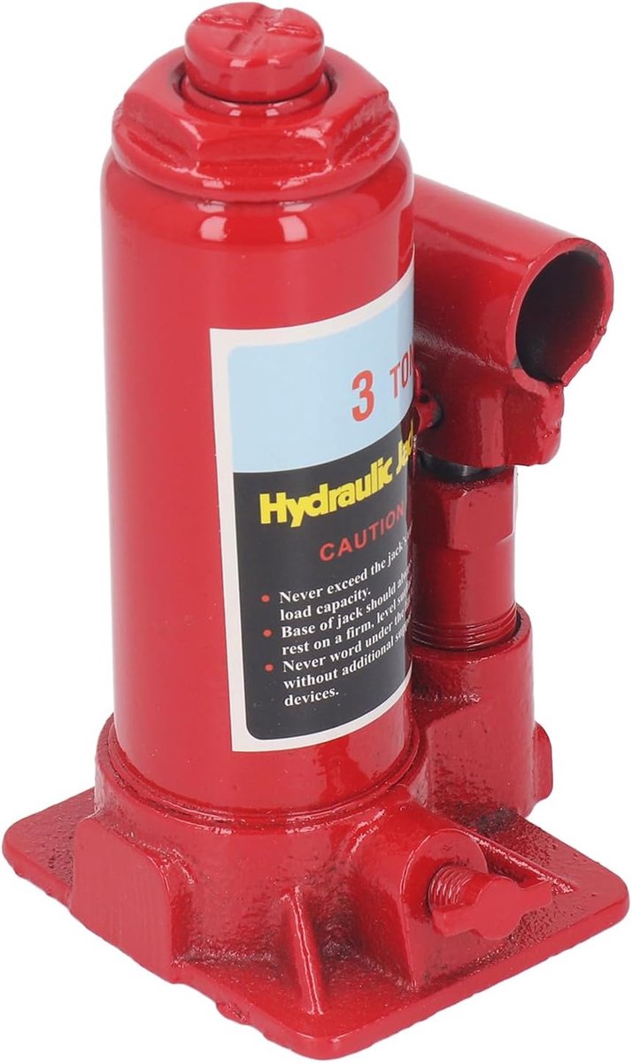Hydraulische Krik - Fleskrik - Auto Onderhoud - Overbelastingspreventie - 3 Ton Capaciteit - Zilver
