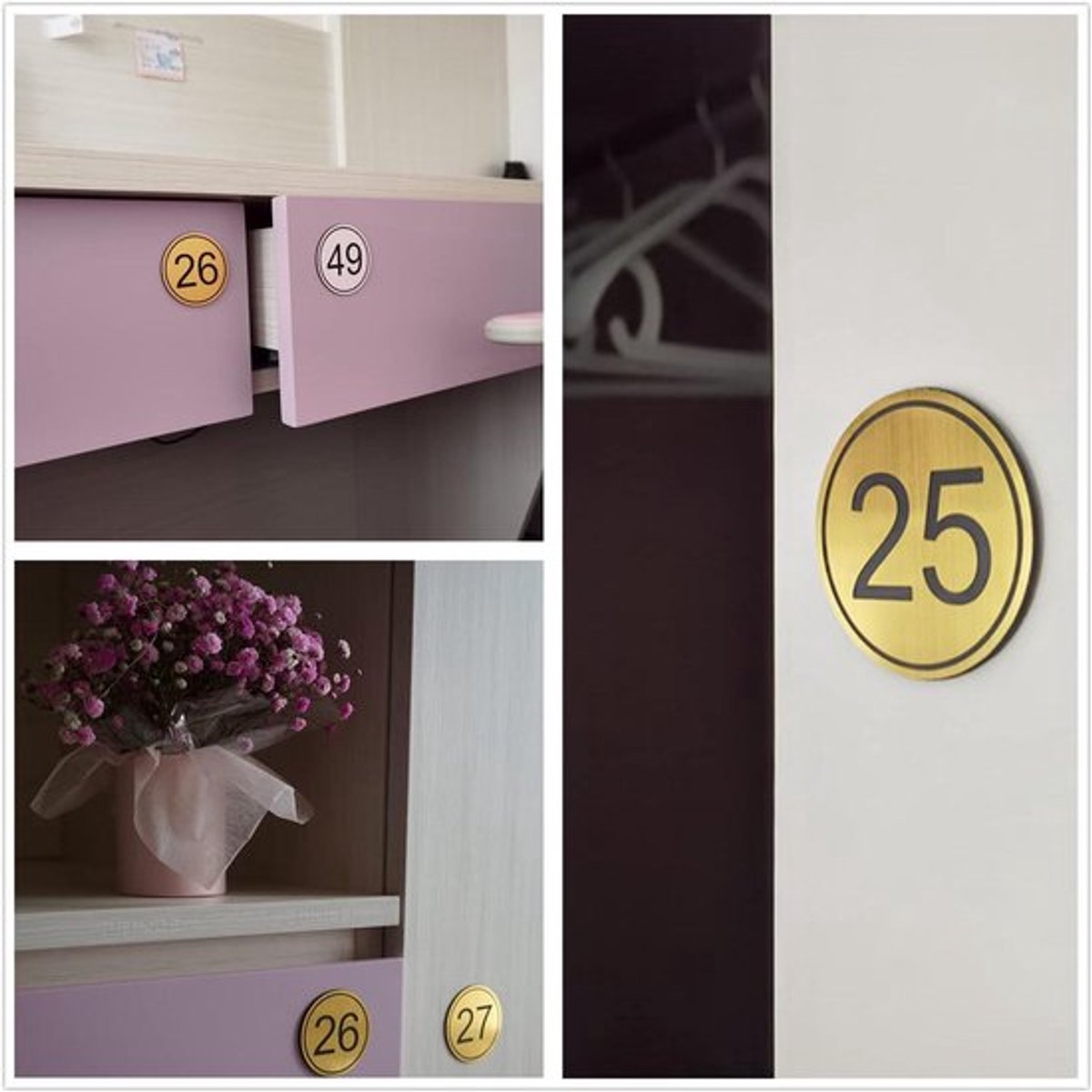 Gegraveerde ronde tafelnummers 5 cm voor pubs en restaurants