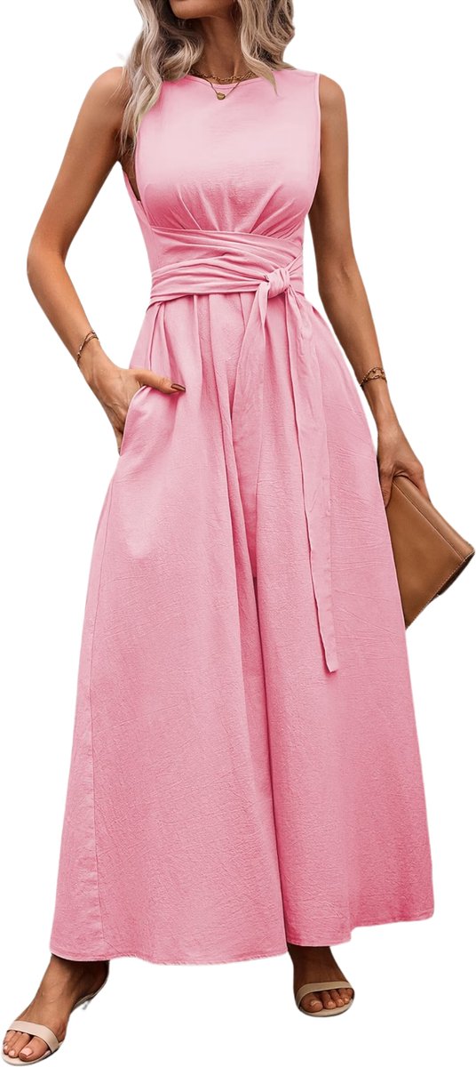 Currero Zomerjurk Dames Zomerjurken Volwassenen Vrouwen Midi Jurk Ibiza Stijl Sundress Dress XS Perzik
