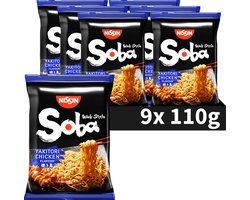Nissin Soba Bag Yakitori Chicken Noodles - Wok Style Instant Noedels - 9 stuks