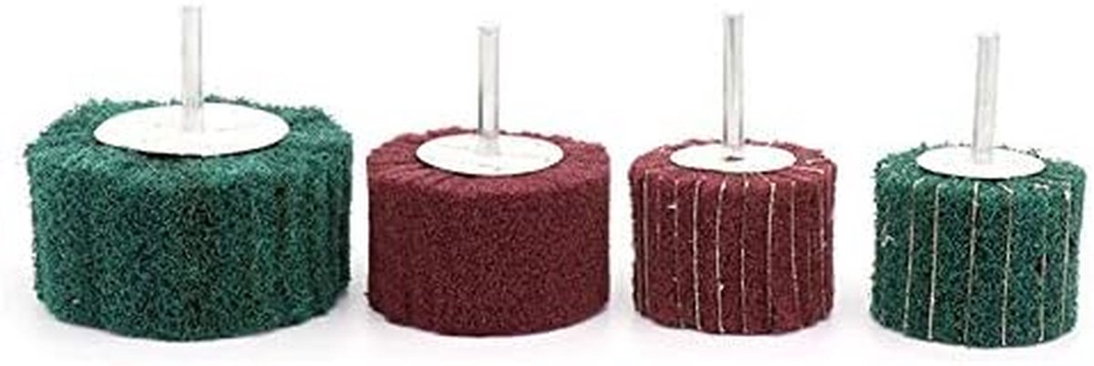 Polijstschijf - Schuurmop - Metaal Bewerken - Nylon Vezel - 80 x 40 x 6mm - Rood