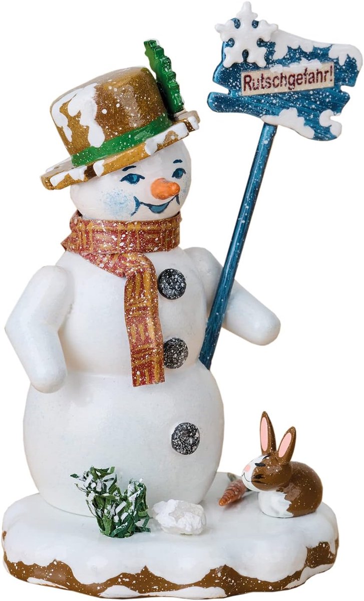Sneeuwpop Figuur - Decoratie Figuurtje - Winter Decoratie - Nieuwste Collectie - 9 cm Hoog - Wit