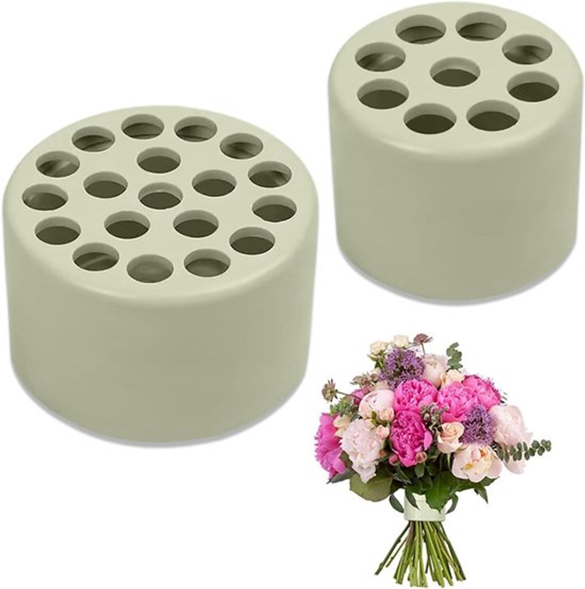 Spiraalige steelhouder voor bloemen en vaas Inovra Plus