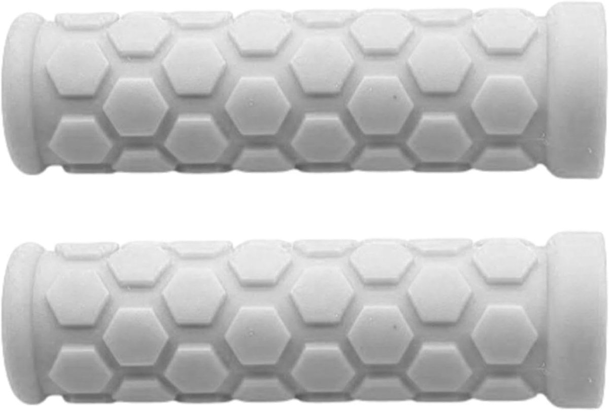 Fietsstuurgrepen - Handvatten - Comfortabel Fietsen - Schokabsorberend Rubber - 22 mm - Wit