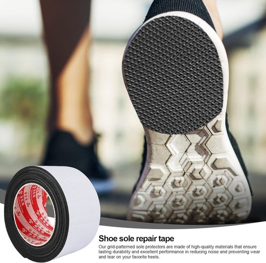 Reparatieset Schoenzolen - Zoollijm Patches - Schoenen Verlengen - Slijtvaste Bescherming - 200 x 10 cm - Zwart — afbeelding 3