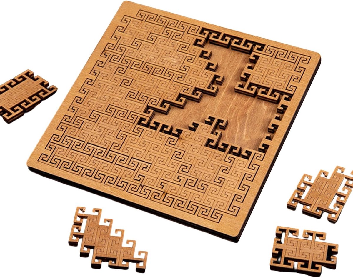 Leerpuzzel Labyrint - Houten Puzzel - Cognitieve Ontwikkeling - Geavanceerd Ontwerp - 15 x 147 cm - Bruin