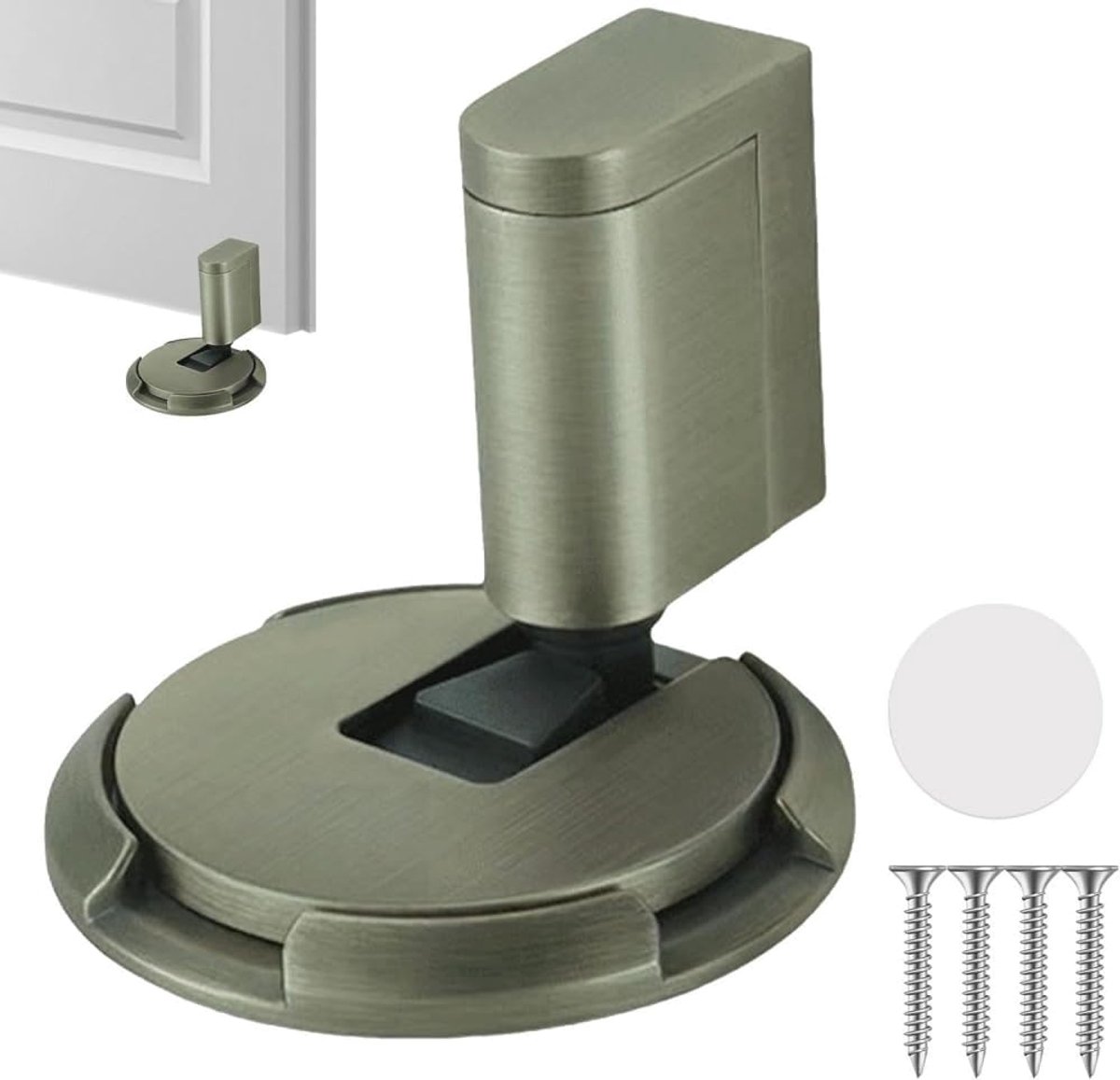 Mechanische Deurstop - Vloer Stopper - Deur Vastzetten - Stille Werking - 10-20mm Verstelbaar - Bronskleurig