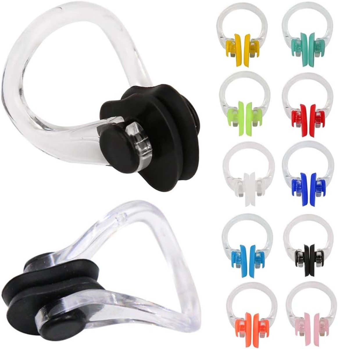 Neusklem Set - Zwemclips - Water Buiten Houden - Ergonomisch Design - 10 Stuks - Gekleurd