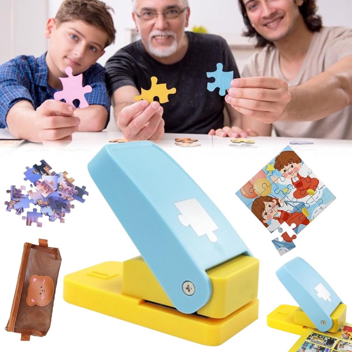 Puzzelpons - Creatieve pons - Hobby projecten - Precieze snede - 3x2x1 cm - Zwart