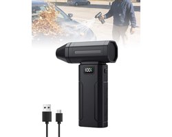 Mini Blower - Krachtige Draagbare Turbo Ventilator - Elektrische Perslucht Computer Reiniger - met Koolborstelloze Motor 100.000 RPM - Draadloze Mini Air - Duster Accu 6000mAh - Compact Sorteersysteem - met 6 Snelheden - voor PC en Auto - Zwart