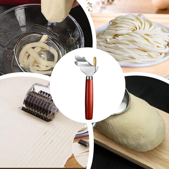 Pastasnijder - Deegsnijder - Zelf Pasta Maken - Ergonomische Handgreep - 8.1 x 6.8 x 11.5 cm - Zilver — afbeelding 2