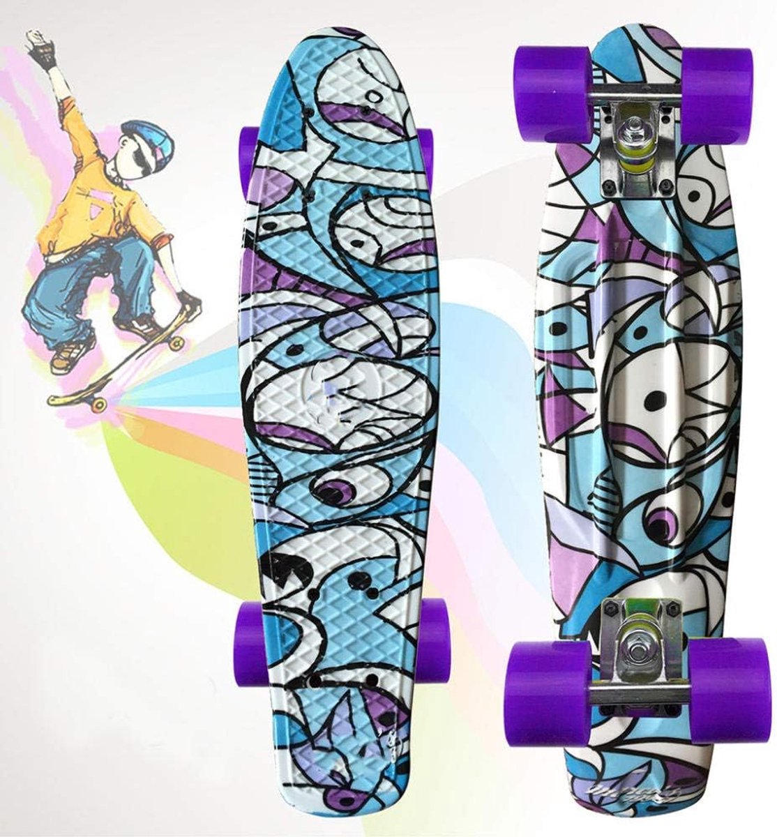Mini Cruiser Skateboard Penny Board Stadsplank Stadstransport Dubbeldeks met milde concave 22 inch