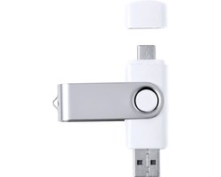 USB-C USB Stick 3.0 – Dual Drive USB-A & USB-C – 16GB Flash Drive – Geheugenstick – Hoge Snelheid – Wit