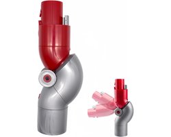 Flexibele Knikadapter - voor Steelstofzuigers - Onderste Bocht Adapter Compatibel - Geschikt voor Dyson V7 V8 V10 V11 V15 - 180 Graden Roterende Verloopkop - voor Meubelreiniging - tot 1 Meter Diepte - Grijs Rood