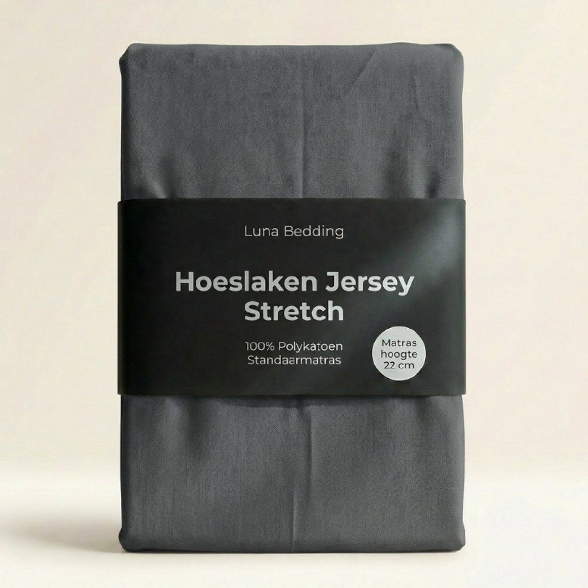 Dekbed-Discounter - Luna Bedding Hoeslaken 140 x 200 cm - Jersey - Geschikt voor matrassen tot 22 cm hoog - Wasbaar op 40 graden - Strijkvrij - Antraciet