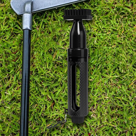 Golfclub Reinigingsborstel - Golfborstel Groefreiniger - Golfclubs Schoonmaken - Met Water Reservoir - 22 x 5 x 4 cm - Zwart — afbeelding 2