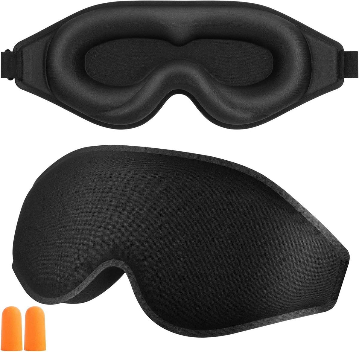 Slaapmasker - Zwart - 100% Verduisterend - Ergonomisch Ontwerp - Voor Dames en Heren
