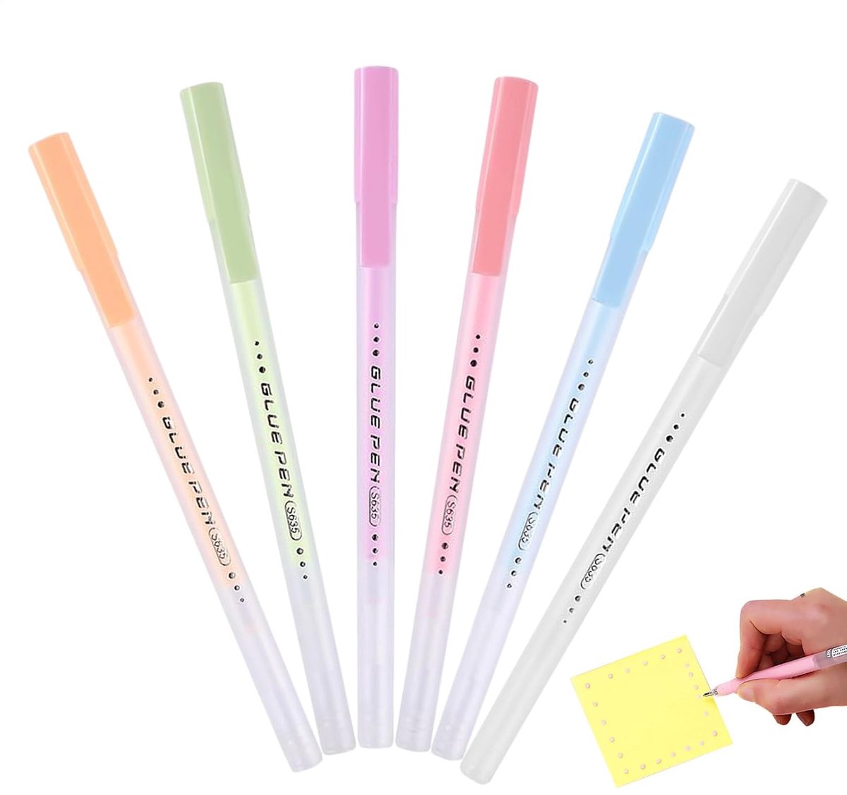 Lijmstiften set - Hobby lijm - Scrapbooking projecten - Nauwkeurige punt - 6 stuks - Wit