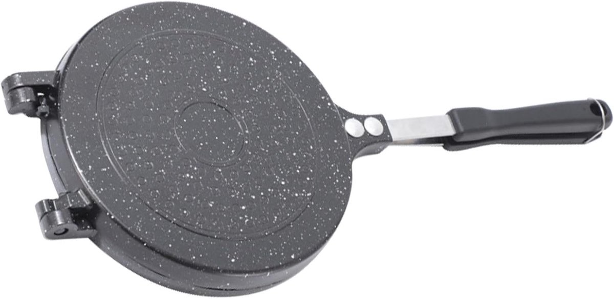Dubbelzijdige Pannenkoekpan - Koekenpan - Ontbijt Maken - Koele Handgreep - 20 cm - Zwart