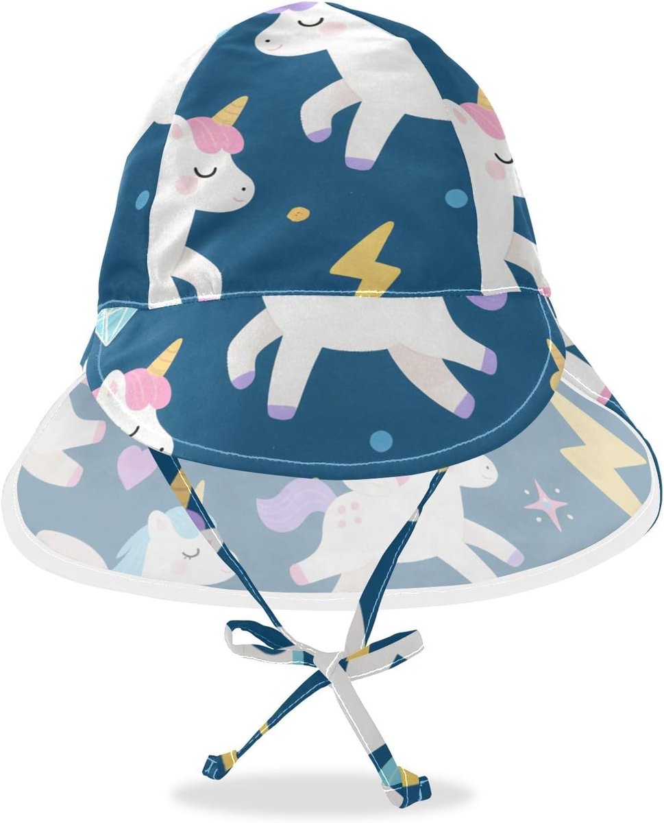 Baby Zonnehoed - Emmer Hoed - Bescherming Tegen Zon - UPF 50+ Materiaal - 48-56.9 cm - Donkerblauw