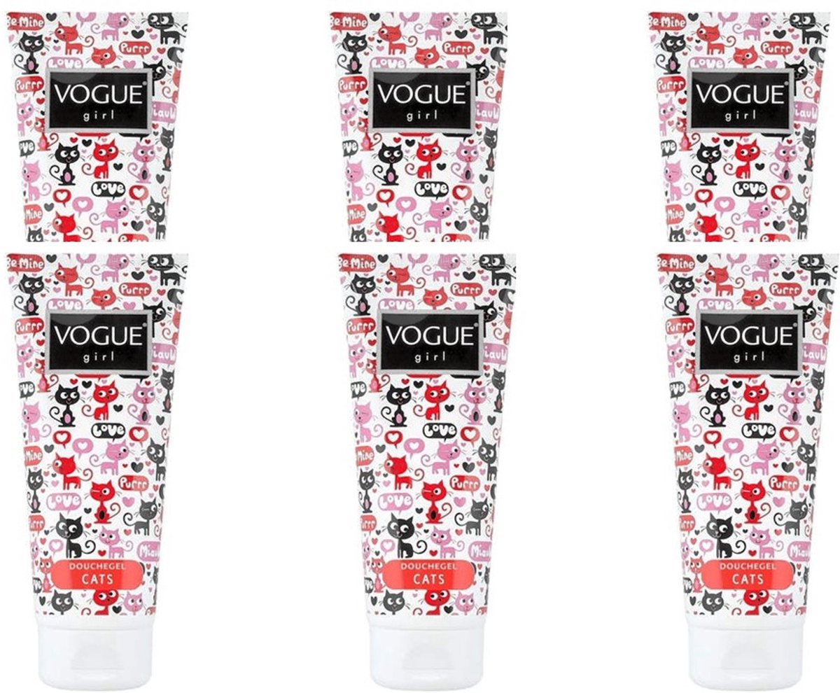Voque Girl Cats - Douchegel - Zacht Voor Je Huid - Energiek Gevoel - Voordeelpakket 6x 200ml