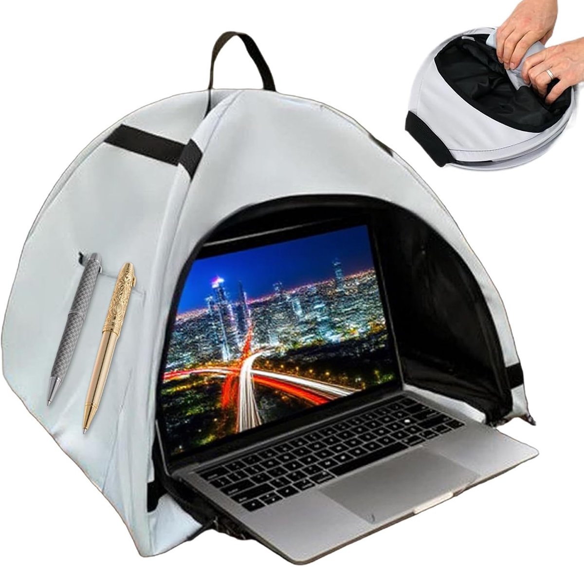 Laptop Zonnekap - Privacy Scherm - Buiten Werken - Opvouwbaar Ontwerp - 13 tot 16 Inch - Zwart