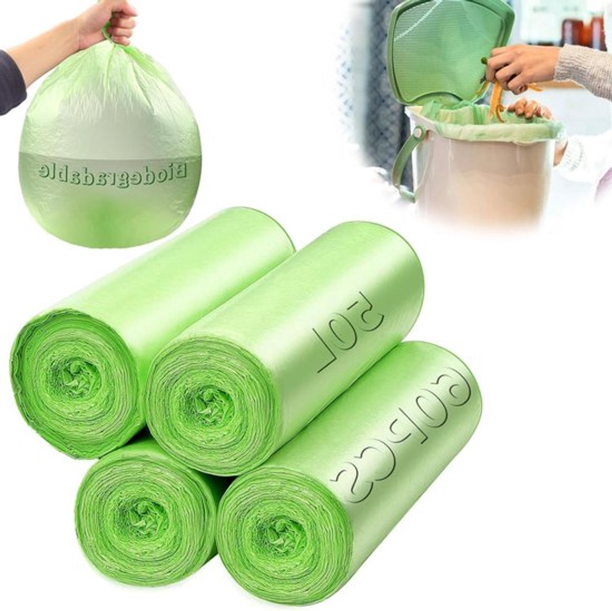 Biologisch afbreekbare GFT-zakken 50 liter - Allecto Plus 60 stuk