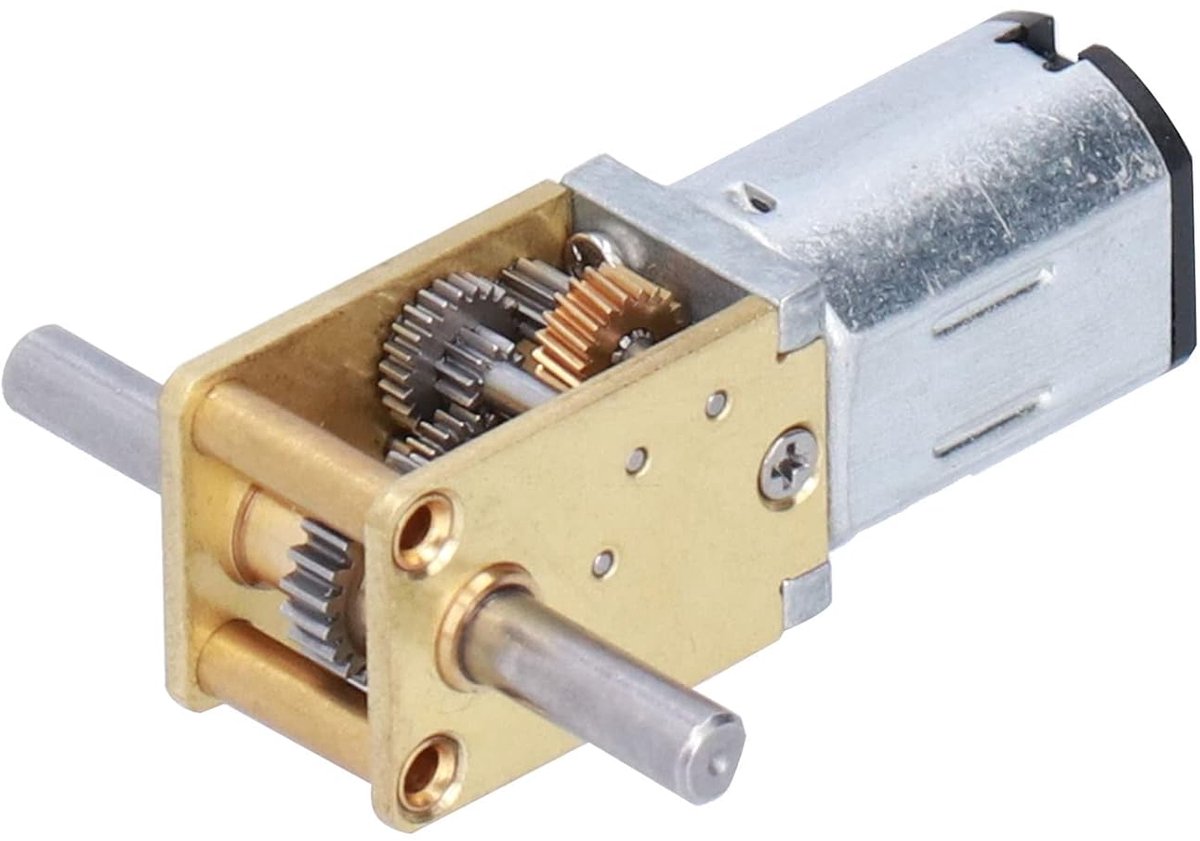 Versnellingsbakmotor - DC Motor - Robotbouw - Metalen tandwielen - 12V 27 RPM - Zilverkleurig