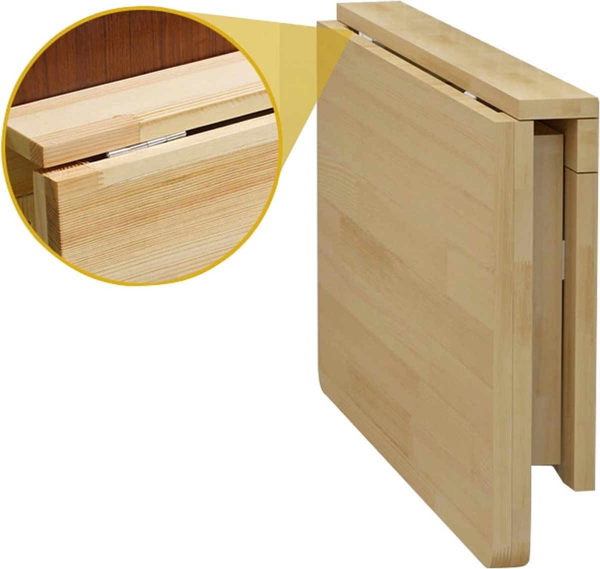 Opklapbare tafel - Wandbureau - Ruimte Besparen - Stabiele stalen beugels - 60x40 cm - Natuurlijk hout
