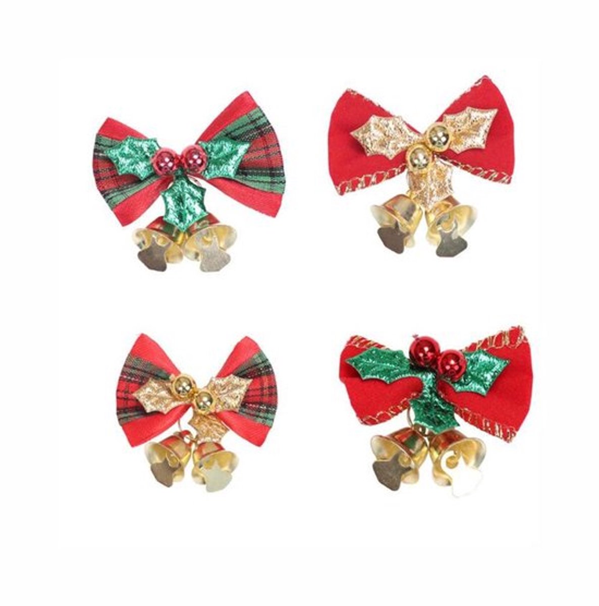 Dailygoods- Kerstboog 12 Stuks - Mini Strikken met Klokken - Herbruikbaar en