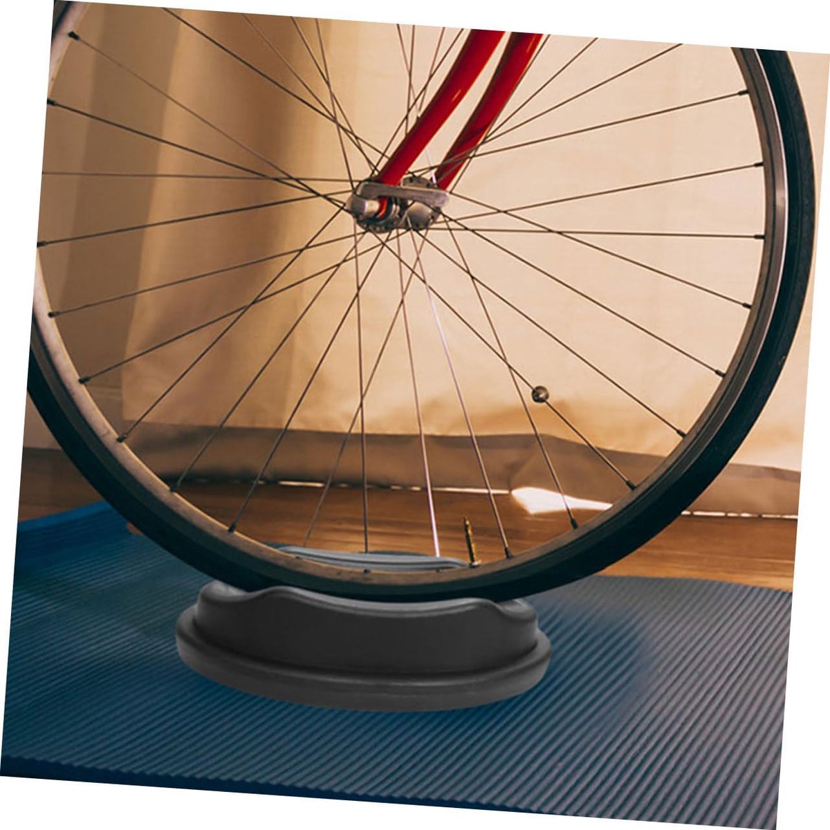 Fiets Opvoerblok - Voorwiel Steun - Binnen Trainen - Stabiele Houding - 22.5 cm Lengte - Zwart