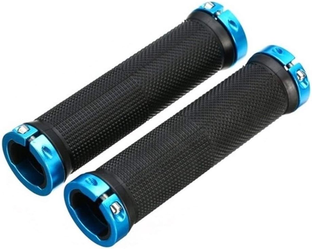 Fietsstuurgrepen Paar - Fietshandvatten Comfort - Fietsen Ontspannen - Antislip Dubbele Lock - 127 mm Lengte - Blauw