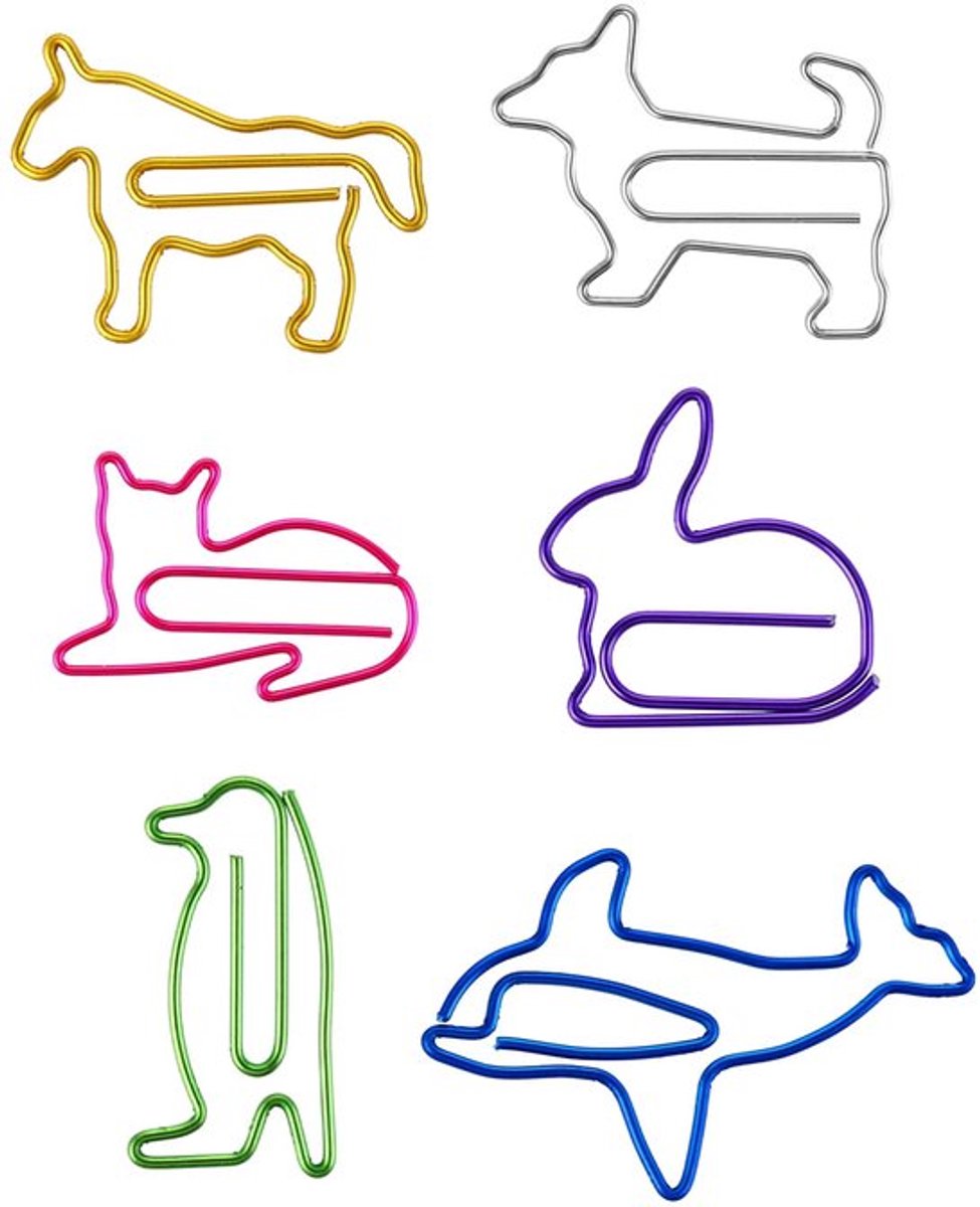 Dierenmotief paperclips - 30 stukken - bladwijzer取代夹子