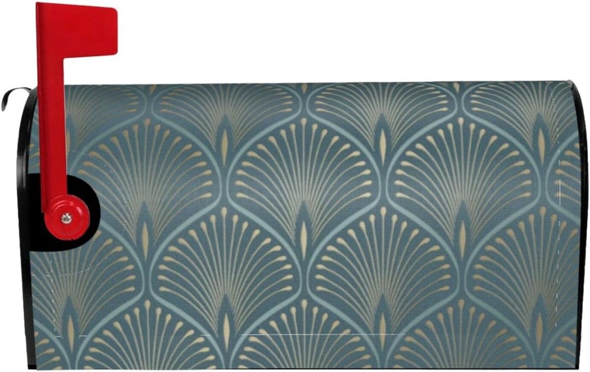 Brievenbushoes - Decoratieve hoes - Buiten Decoratie - Magnetische Bevestiging - Standaard Maat - Teal Geometrisch