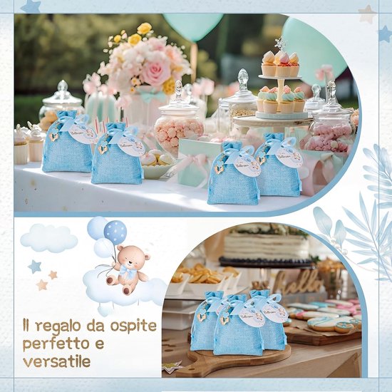 Babyshower Bedankjes - Gasten Cadeaus - Feestelijke Dank - Compleet Geleverd - 50 Sets - Blauw — afbeelding 3