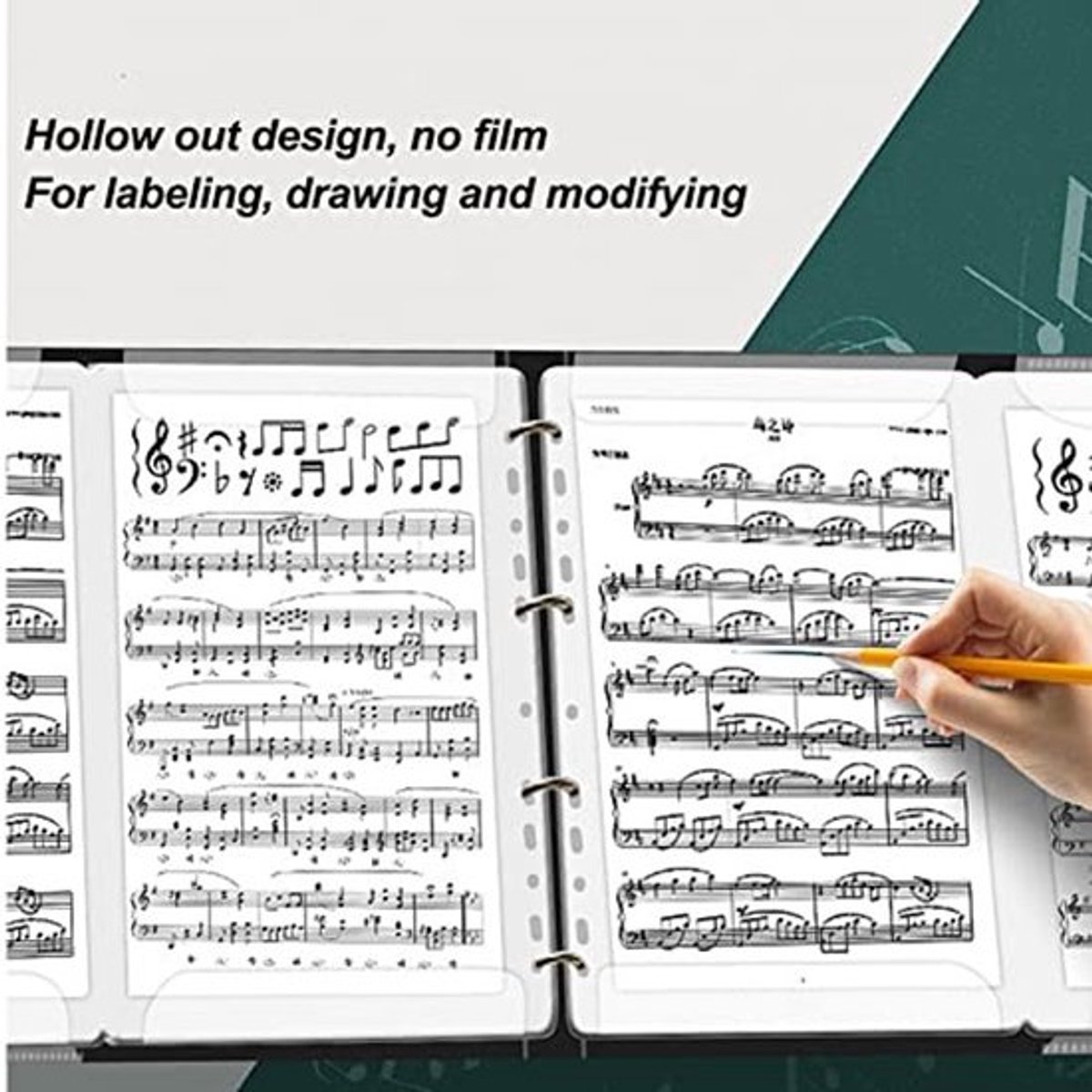 Solidchoice - Dailygoody - Muziekbestandsmap - Pianopartituurmarkering - A4-formaat