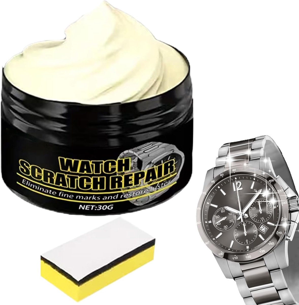 Krasverwijderaar Pasta - Metaalherstel Glans - Horloge Onderhoud - Herstelt Oppervlakken - 30 Gram - Wit