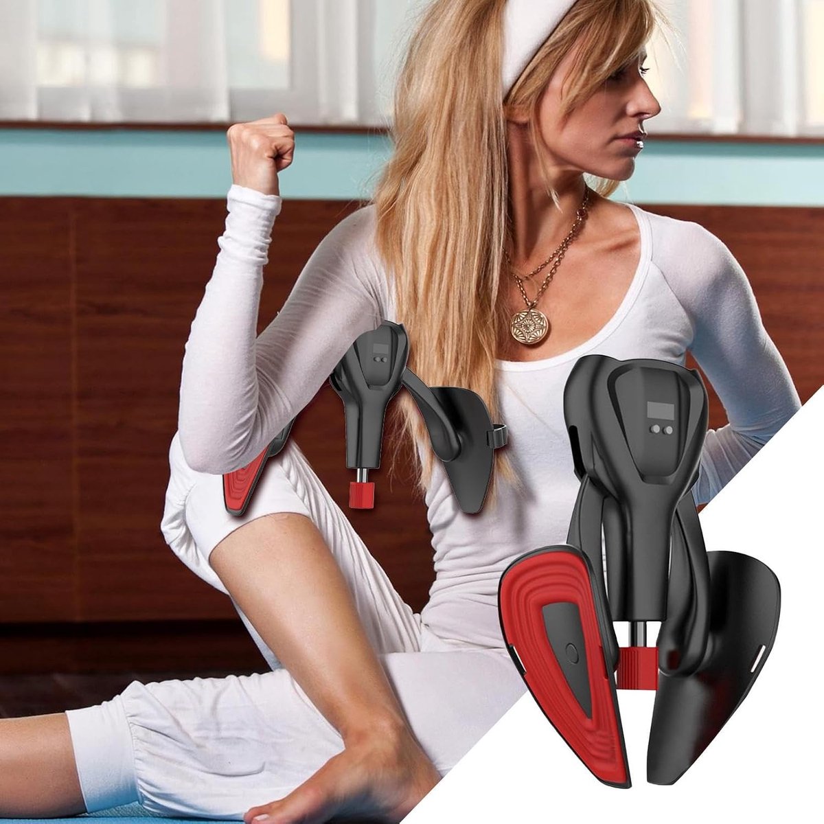 Dijbeen Trainer - Bekkenbodem Trainer - Spierversterking - Verstelbare Weerstand - 21.5 cm - Zwart