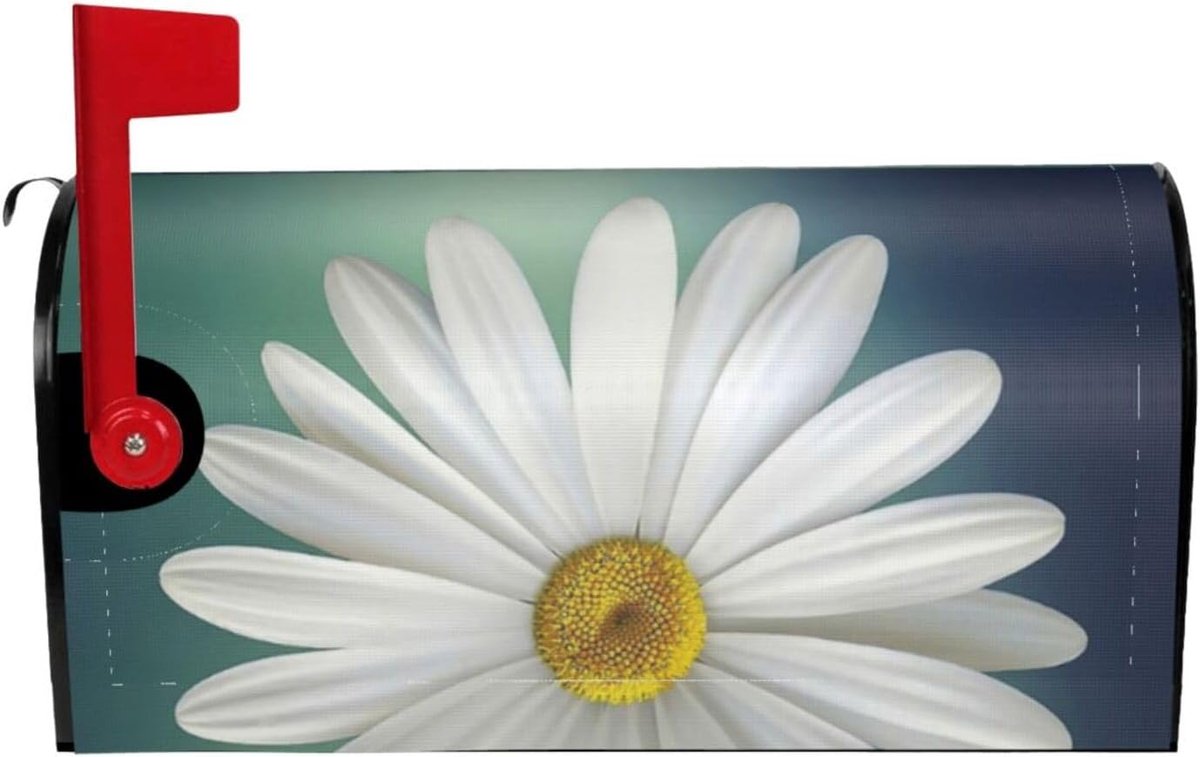 Brievenbushoes Bloem - Postbox Cover - Huis Decoratie - Magnetische Bevestiging - Standaard Formaat - Zwart