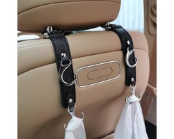 Hoofdsteun Haken - Auto Organizer - Auto Opbergen - Dubbele Haak - 2 Stuks - Zwart