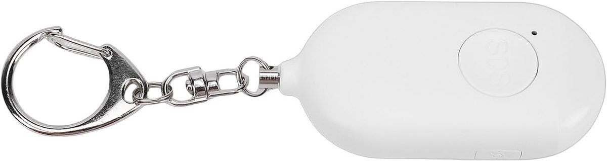 Persoonlijk Veiligheidsalarm - Noodalarm Sleutelhanger - Noodsituaties Hulp - 130dB Sirene - 70 x 36 x 17 mm - Wit