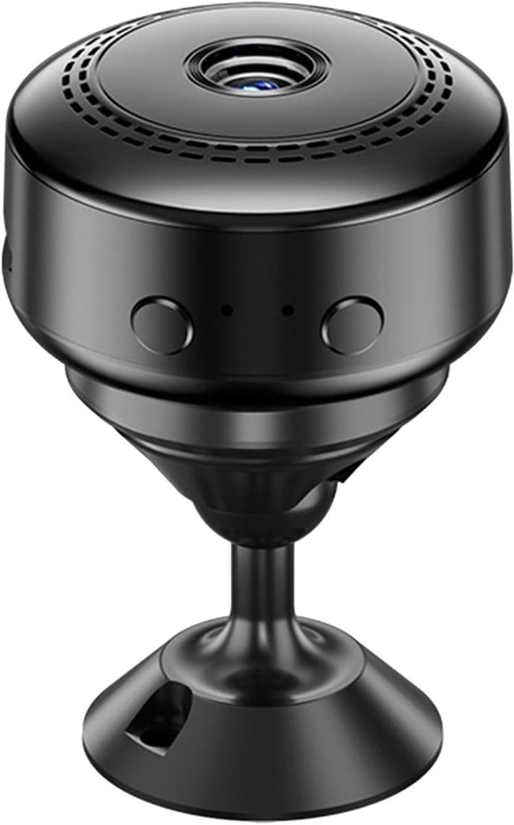 Draadloze Beveiligingscamera - Binnencamera Alarmcamera - Thuisbewaking Beveiligen - Bewegingsdetectie Nachtzicht - 10.5x8.6x3.6 cm - Zwart